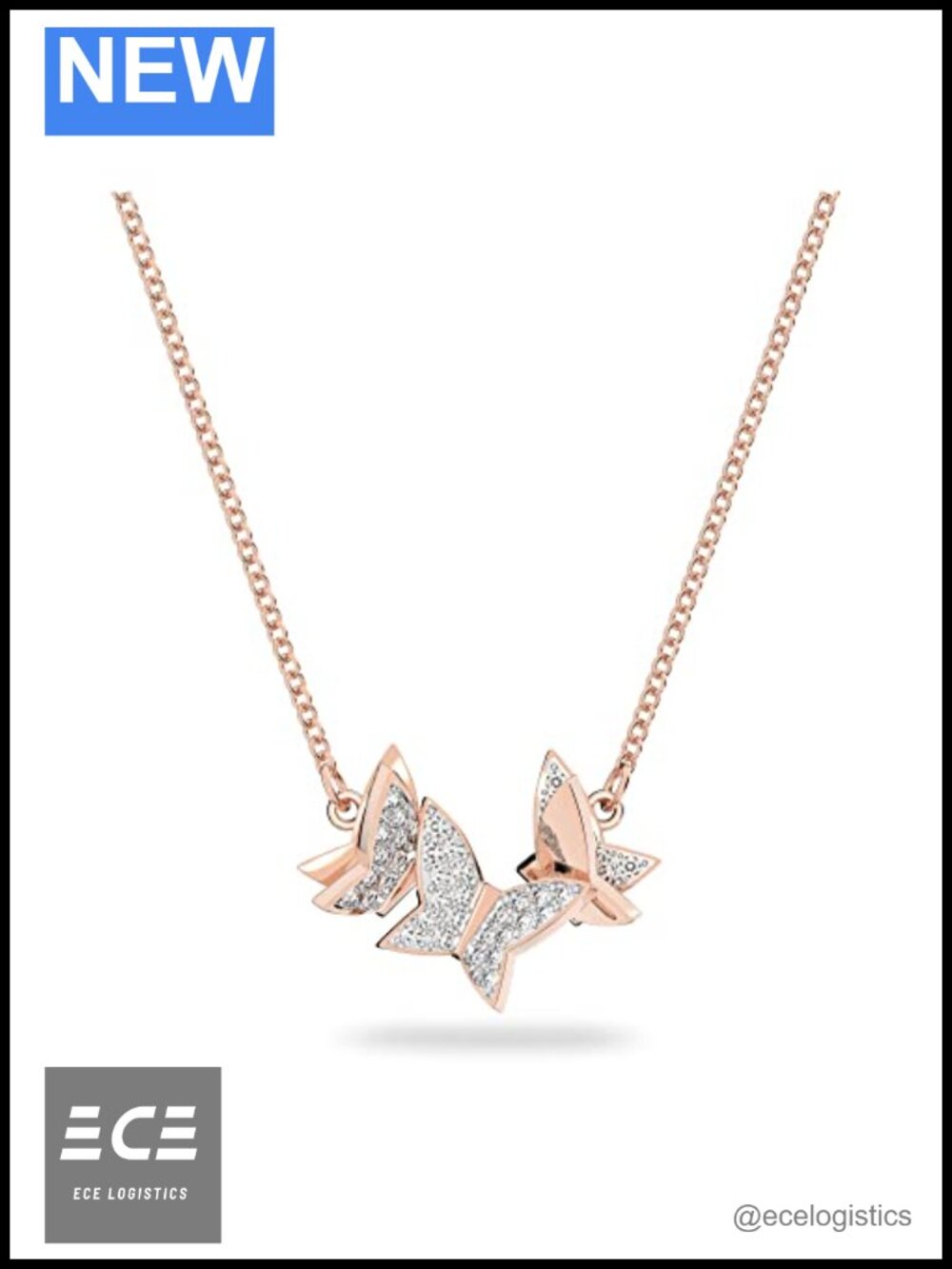 Swarovski Lilia Butterfly Necklace Rose-gold Tone Plated Pendant